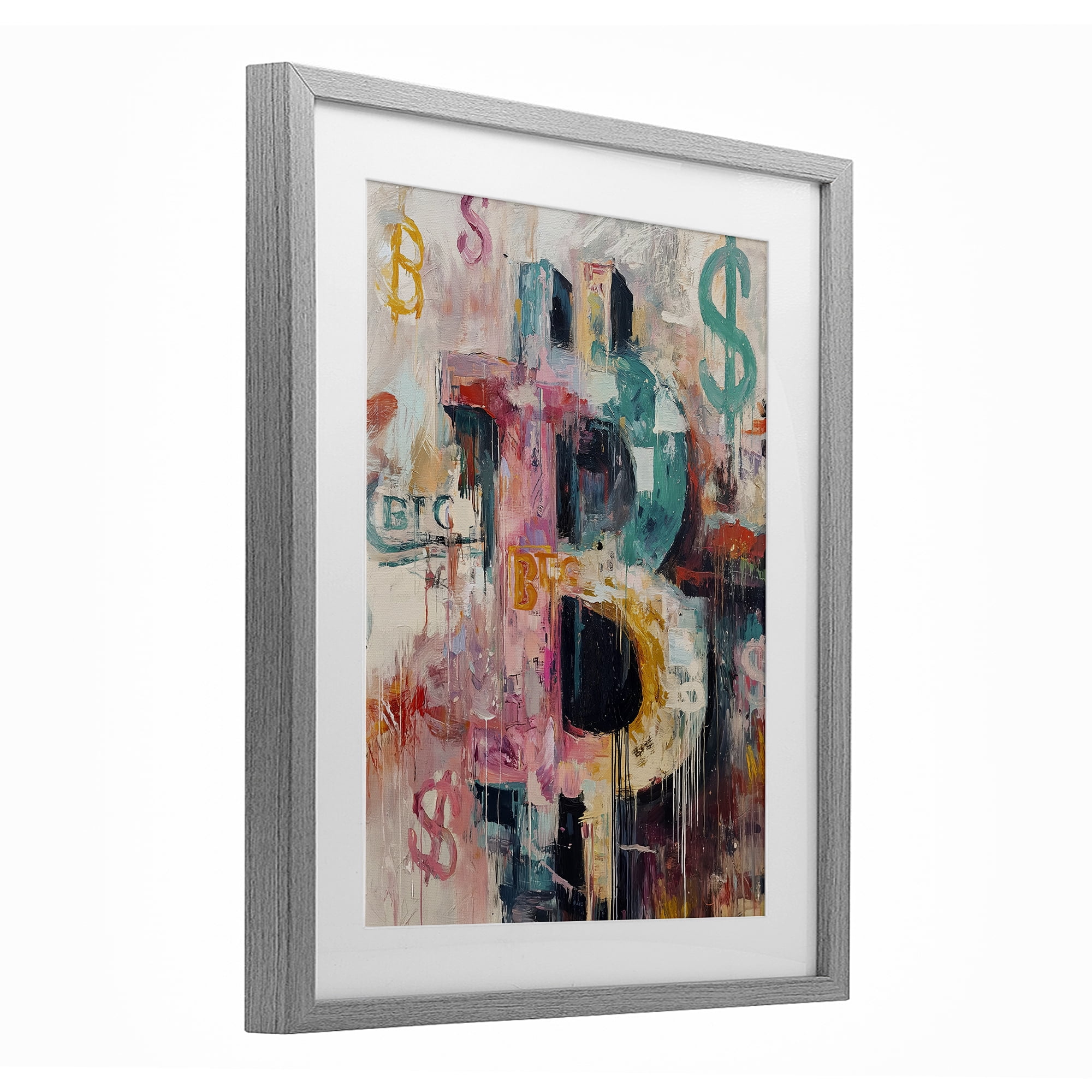 Stupell Industries Street Style Crypto Symbol Gray Framed Print Under Glass, design by Svetlana Aleynikova