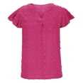 thumbnail image 2 of Njagoc3 Fashion Womens Summer V-Neck Solid Short Sleeve Top Blouse, 2 of 6