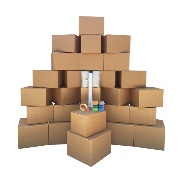 uBoxes Moving Boxes 2 Room Bigger Smart Moving Kit 28 Boxes ,Tape