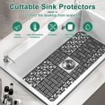 thumbnail image 2 of Silicone Sink Protectors with Drain Holes Heat-Resistant Sink Mat Protector Non-Slip Cuttable Sink Mat for Center Drain Sink Reusable Kitchen Sink Pad for Bottom of Kitchen Farmhouse Sink, 2 of 9