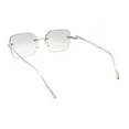 thumbnail image 4 of Unique Cougar Jewel Hinge Rimless Rectangle Pimp Sunglasses Silver - Grey Clear, 4 of 4