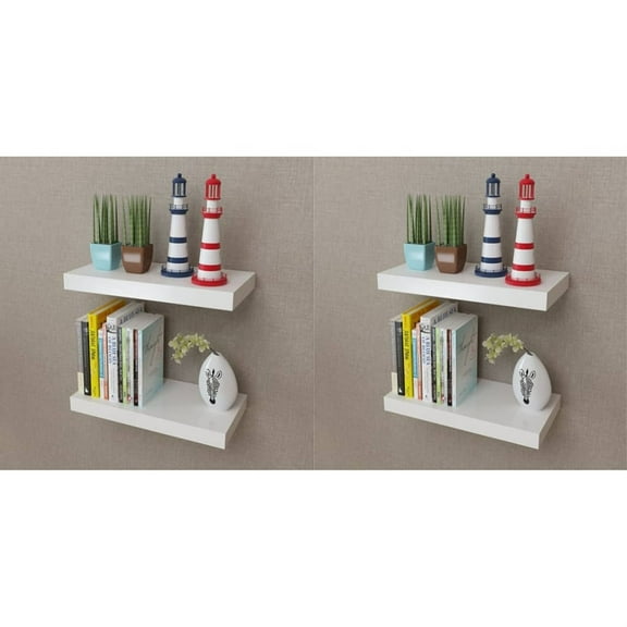 vidaXL Wall Shelves 4 pcs White 15.7"