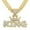 Gold-18inch, variant on Men Women Hip Hop Little Crown Letters KING Pendant Necklace with 13mm Crystal Cuban Chain HipHop Iced Out Bling Necklaces Fashion Charm Jewelry