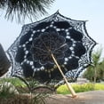thumbnail image 3 of Elegant Vintage Ladies Handmade Black Cotton Parasol Umbrella Party Wedding Dancing Bridal Decor, 3 of 8