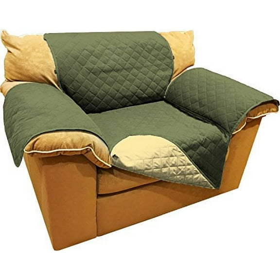 AbleHome Reversible Microfiber Sofa Cover Chair Throw Pet Dog Kids Furniture Protector w/ Hold Down Elastic Strap. Colors: Chocolate & beige, Black & Gray, Burgundy & Tan, Olive & Sage