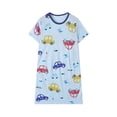 thumbnail image 4 of akafmk Girls Dresses Knit Short Sleeve T-Shirt Dress Cute Thin Breathable Sleepwear Loungewear Casual Summer House Dresses, 3-13 Years, 4 of 6
