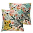 thumbnail image 2 of Awypu Cute Cartoon Koala Throw Pillow Covers Pillow Cases Square Decorative Pillow Covers Soft Cushion Covers for Couch Sofa Bed Home Farmhouse Living Room Decoration Pillowcases  2pcs White, 2 of 6