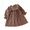Brown, variant on LYMAYTER Girls Toddler Long Sleeve Cotton Dress Girls Solid Color Floral Embroidery Ruffled Daily Dress 1-7Y