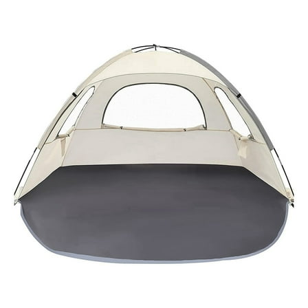 Beach Tent Sun Shelter with Breathable, Portable Outdoor Camping Tent Shade Canopy for Beach & Camping Cream