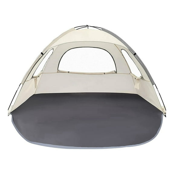 Beach Tent Sun Shelter with Breathable, Portable Outdoor Camping Tent Shade Canopy for Beach & Camping Cream