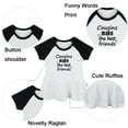 thumbnail image 2 of Cousins Make The Best Friends Funny Dresses For Baby, Newborn Babies Skirts, Infant Princess Dress, 0-24M Kids Graphic Clothes (Black Raglan Dresses, 18-24 Months), 2 of 5