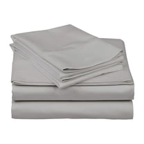 ACDANC Bed Sheets Set - 800 Thread Count 100% Egyptian Cotton Sheets - 4 Piece Sheet Set Fits Mattress Upto 24" Deep Pocket Sateen Weave for Soft Fitted Sheet - Silver Solid King Size