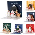 thumbnail image 1 of 6 Pcs Christmas Cards 3D Christmas Card Handmade Holiday Greeting Card,Christmas Cards, 1 of 5
