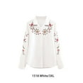 thumbnail image 3 of Sonducket Camisas de mujer de talla grande camisa blanca de manga larga bordado Vintage Top elegante fiesta de negocios deportes blusa ajustada Prendas para la parte del cuerpo  1518 Blanco XXXL, 3 of 6