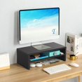 thumbnail image 2 of Wooden Monitor Stand Riser Laptop Stand for Desk Monitor Riser for TV/Printer/Keyboard Computer Stand with Storage Home Office Desk Shelf Organization, 2 of 7