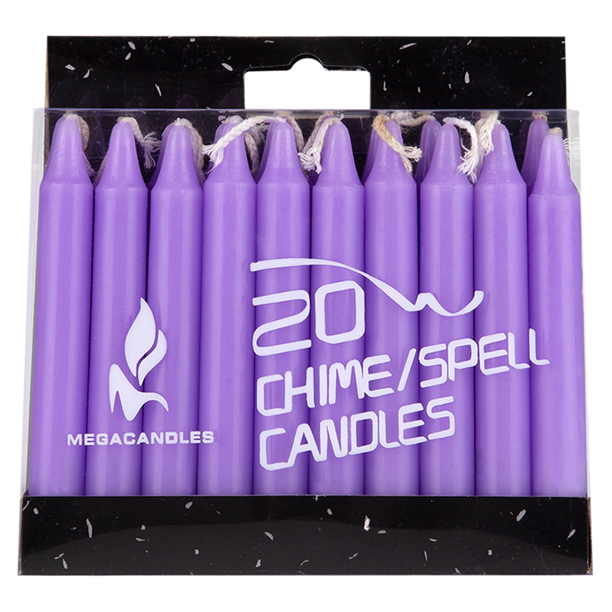 Mega Candles 20 pcs Unscented Lavender Mini Taper Candle, 4 Inch Tall x