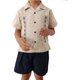 thumbnail image 2 of Guayabera para Bebé Pañalero con Short, Conjunto Mexicano de 2 Piezas para Niño, Guayabera Infantil de Manga Corta, 2 of 4