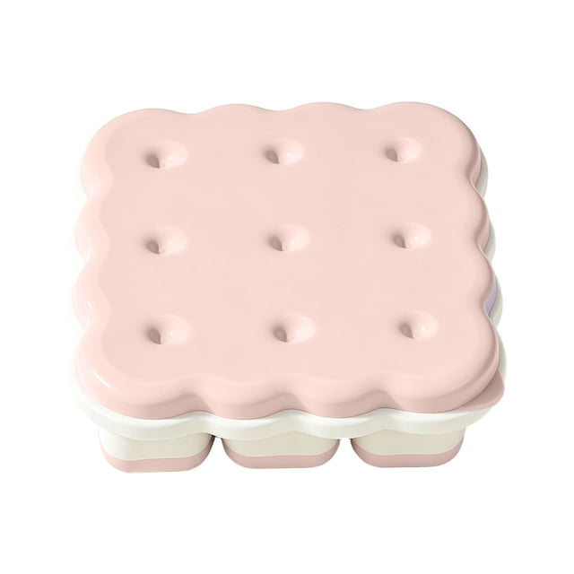 Tong Silicone Tray With Lid Shaped 9 Grid For DIY Fruit Ice Cubes Easy Demold Compact Design