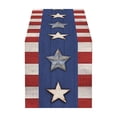 thumbnail image 2 of Independence Day Table Runner, Multicolor Linen Patriotic Decor for Dining Table, 183 x 33 cm, Heart Pattern, 1 Pack, 2 of 6