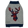 Vibrant Life Plaid Deer Dog Sweater, Large