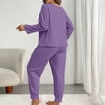 thumbnail image 5 of Ailaofu Plus Size Women's Pajamas Sets 2 Piece Long Sleeve Pj Sleepwear Soft Comfy Tops and Pants, 5 of 5