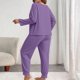 thumbnail image 5 of Pincandy Women's Plus Size Pajama Set - Crew Neck Long Sleeve Top & Pants, Casual & Comfortable for Homewear, 5 of 5