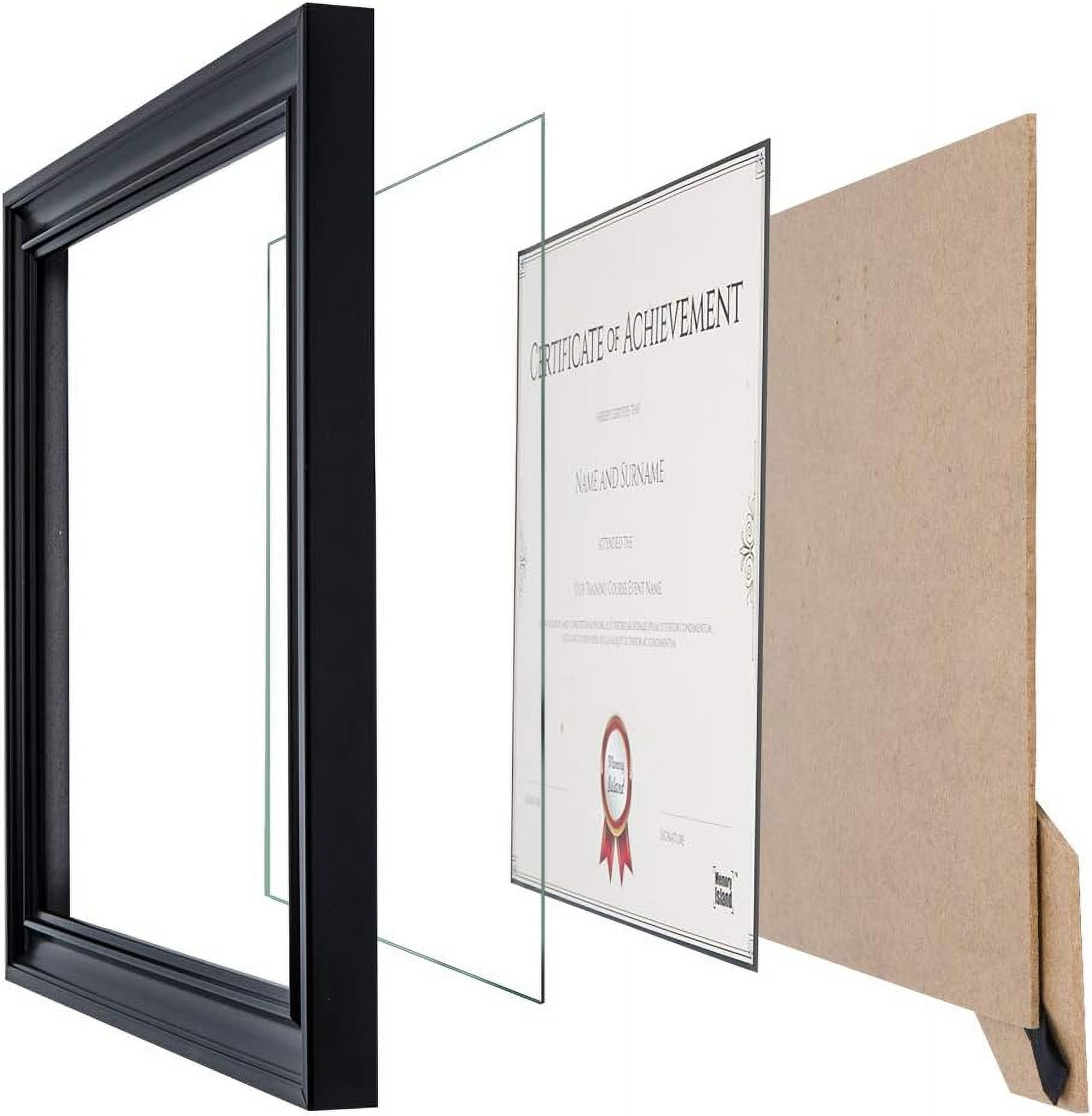 1-Opening 8.5 x 11 Picture Frames, Black, 4 Count
