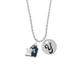 thumbnail image 2 of Delight Jewelry Silvertone Blue Prescription Bottle Silvertone Script Initial Disc - Y - Charm Necklace, 20"+3", 2 of 4
