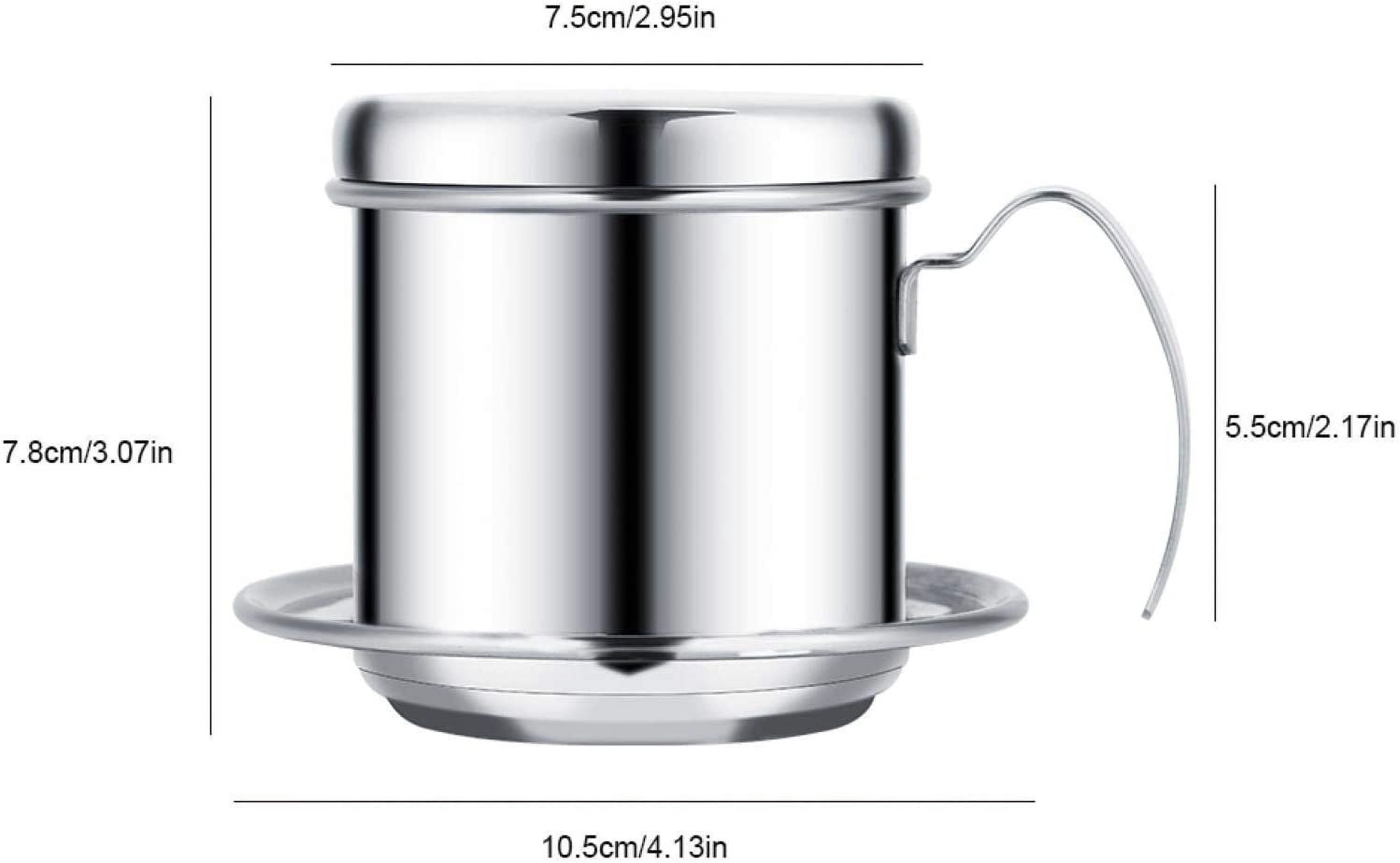 ABCISI Coffee Maker Pot, Stainless Steel Vietnamese Coffee Drip Filter Maker, Single Cup Coffee Drip Brewer, Portable for Home Kitchen Office Outdoor Use, Best Gift Choice for Baristas Coffee