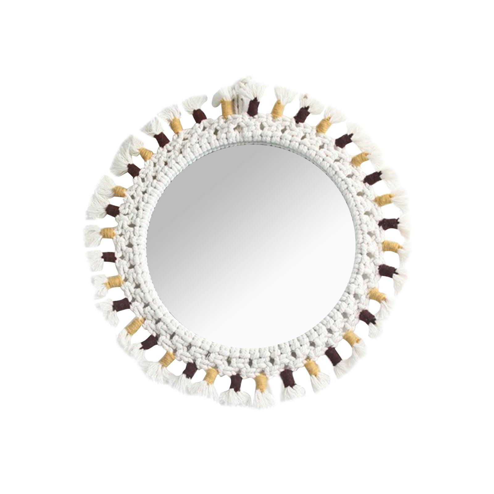 Lacyie Hanging Wall Mirror Round Boho Art For Dorm Room Decor Com Lacyie Hanging Wall Mirror Round Boho, How To Hang A Mirror On Dorm Wall