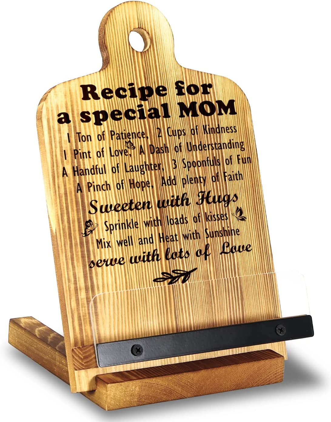 Gifts for Mom, Christmas Birthday Gifts for Mom, Cookbook Stand to My Mom  from Daughter Son, Best Mom Ever Gifts- Kitchen Present for Mother C-011