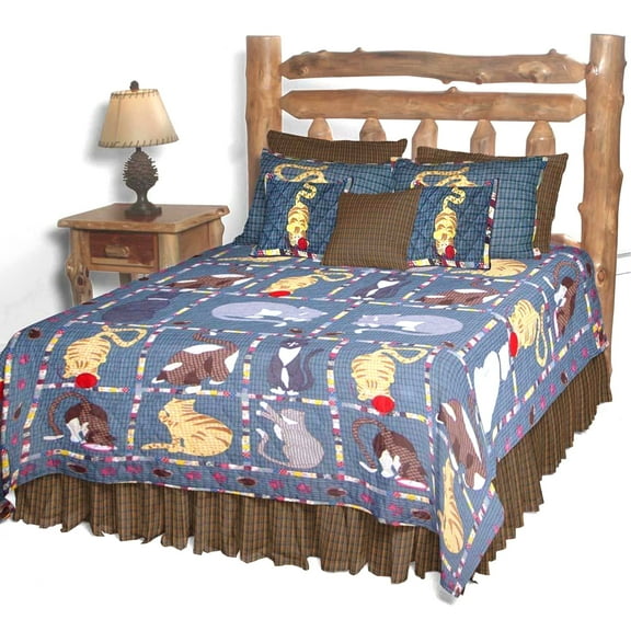 Patch Magic Kitty Cat Lightweight Reversible Cotton Twin Quilt Adult