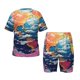 thumbnail image 1 of Balery Colorful Whimsical Earth Conjunto de Pijama Infantil de Manga Corta con Estampado – Ropa de Dormir de Algodón Suave-Large, 1 of 6