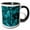 Black/White, variant on 3drose, Image of Light Blue and Gold Marble Agate Gem Mineral Malachite Quartz, 15oz Mug