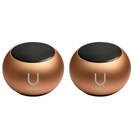 Fashionit U Speakers Mini Bluetooth Computer Speaker 2-Pack Bundle with Matching Speaker  Built-In Mic & Selfie Remote Control  for Workspace  Desktop  Laptop  Mobile  Tablet  PC - Rose Gold price history on PriceWatchPro