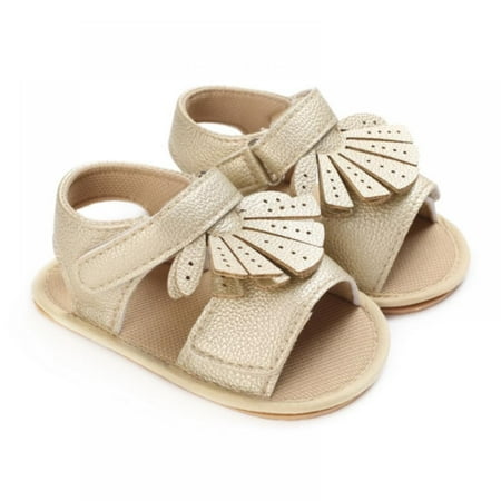

Stibadium Baby Girls Leather Shoes Summer Sandals Anti-Slip Open Toe Infant Flat Solid Color Walking Shoes Footwear 0-18 Months