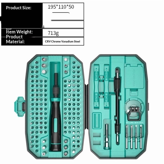 Juego de destornilladores de precisión 152 en 1 regalo para hombres kit de herramientas magnético con puntas para reparación de electrónica MacBook y portátiles