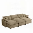 thumbnail image 5 of Modern Minimalist Fabric L-Shaped Sofa 220cm for Living Room with Removable Ottoman, 5 of 16