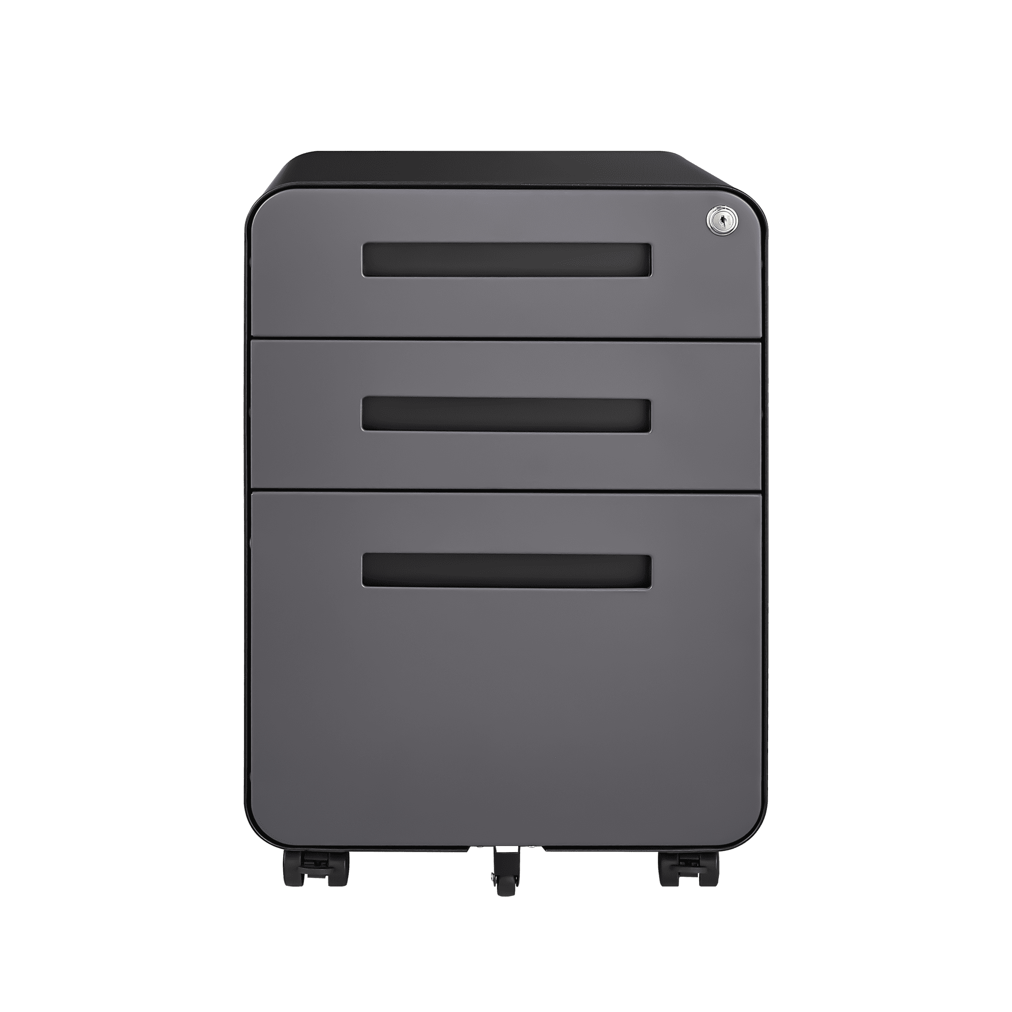 3 Drawer Mobile File Cabinet Under Desk Office,Simple Style Versatile Storage Cabinet for Legal/Letter/A4 Files, 5 Wheel Design Anti-Tilting Cold Rolled Steel Waterproof Moisture-Proof Black