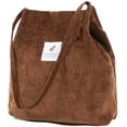 thumbnail image 1 of Bolso de pana para mujer y niña, lavable y reutilizable, grande, para el hombro, bolso de mano, bolso de compras para la escuela, el trabajo, la playa y viajes., 1 of 5