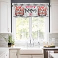 thumbnail image 2 of Valentine's Day Valances for Windows Farmhouse Kitchen Curtains Valances Rod Pocket Valance Curtains for Kitchen Windows Cartoon Gnomes Love Gray Wooden Plaid Window Valances for Bathroom 42"x12", 2 of 6