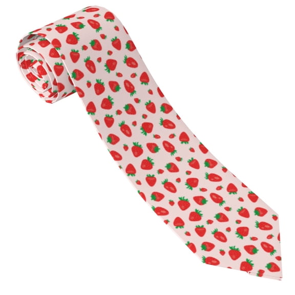 Gaeub Strawberries Men's Classic Woven Jacquard Necktie Perfect for Weddings & Parties