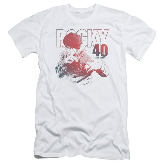 Rocky 40 Years Strong Adult 30/1 T-Shirt White