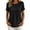 Black, variant on Women's Blouse Tops Short Sleeve Crew Neck Button Front Summer Shirts Solid Color Lightweight Breathable Fashion Tunics