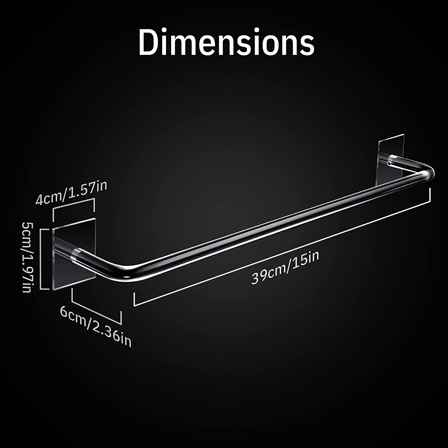4 Pieces Acrylic Hand Towel Bar Rail Set SelfAdhesive Towel Bar Holder