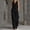 Black, variant on Women's Cotton Linen 2-Piece Outfit V-Neck Sleeveless Button Detail Top Wide Leg Pants Casual Summer Set Pink XL(XL)