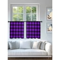 thumbnail image 4 of Sheer Curtains 54 inches Long, Black Purple Retro Plaid Pastoral Plaid Vintage Style Light Filtering Sheer Window Curtains Rod Pocket Voile Drapes for Bedroom Living Room, 52"W x 54"L 2 Panels, 4 of 7