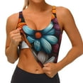 thumbnail image 3 of KLL Colorful Blooming Flowers for Workout Tank Tops for Women,U Back Fitness Top Built in Shelf Bras Padded Fit for Yoga Gym-X-Large, 3 of 8