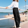 thumbnail image 5 of Girls' Dress Pants High Waisted Wide Leg Sweatpants Kids Formal Uniform Clothes Cute Trendy Western Pant for Teens Trousers, 5 of 9
