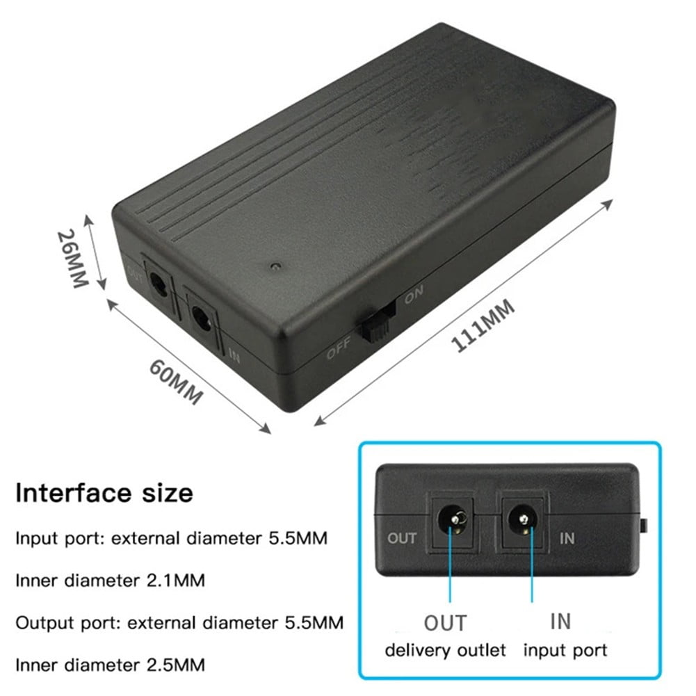 7800Mah Ups Mini Uninterruptible Power Supply Portable Battery Backup 24W 12V2A With Battery Protection Board Accessories